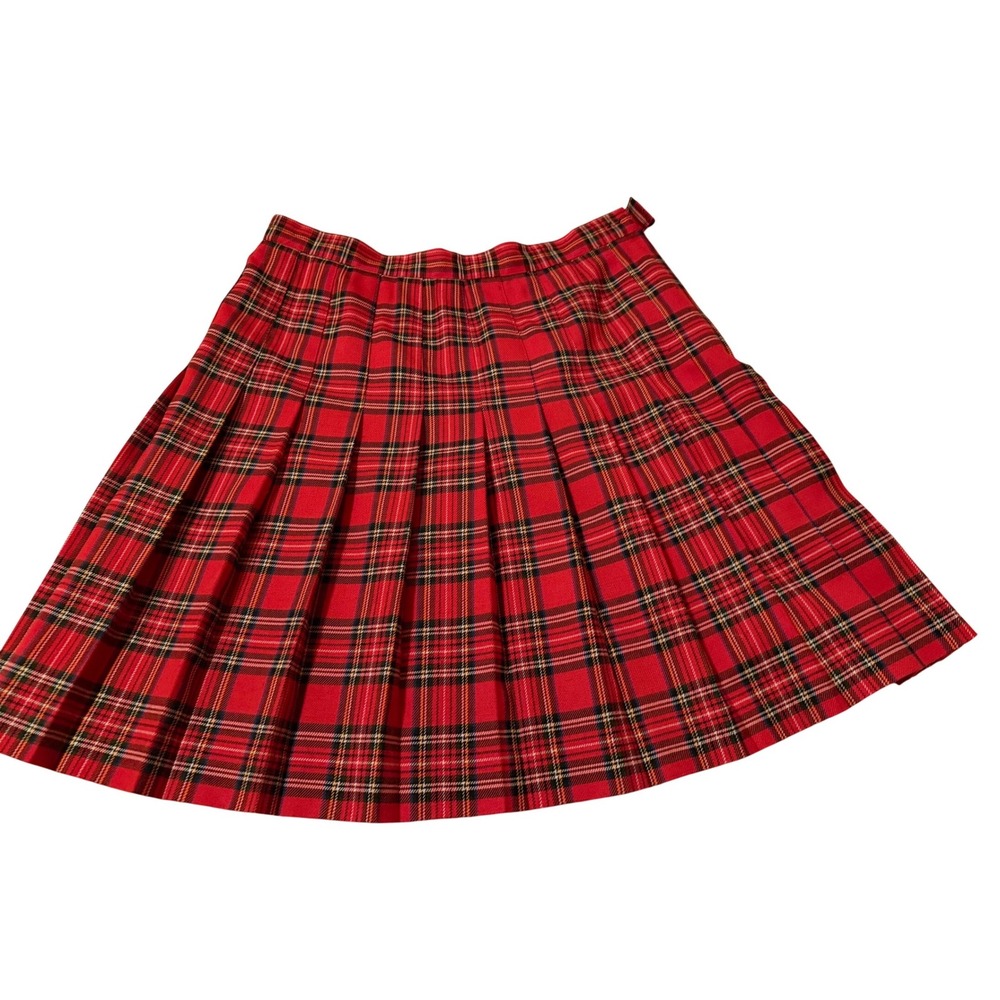 Vintage Red Tartan Plaid Skirt Sands Studio New‎ York Made in USA Preppy
